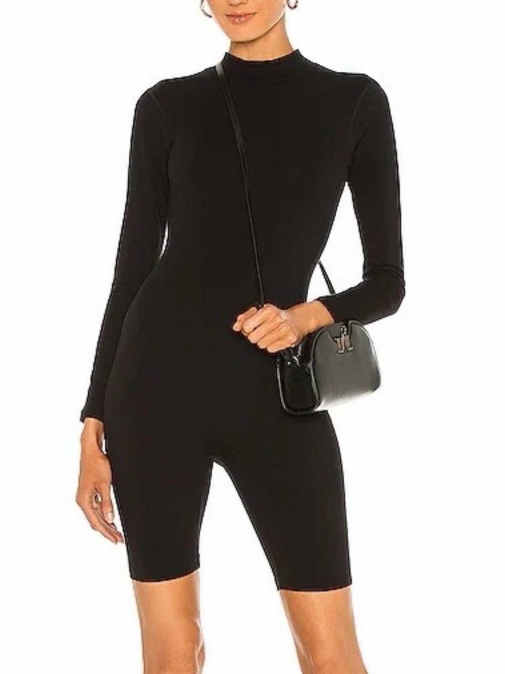LNA | Onesie/Catsuit Long Sleeve Mock Neck in Black size Small NWOT